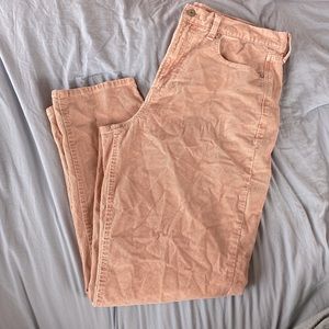 AE Pink Corduroy Mom Jeans